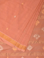 Thumbnail for Fawn Uppada Cotton Handloom Saree with Assorted Pallu Design - Global Threads - Distacart