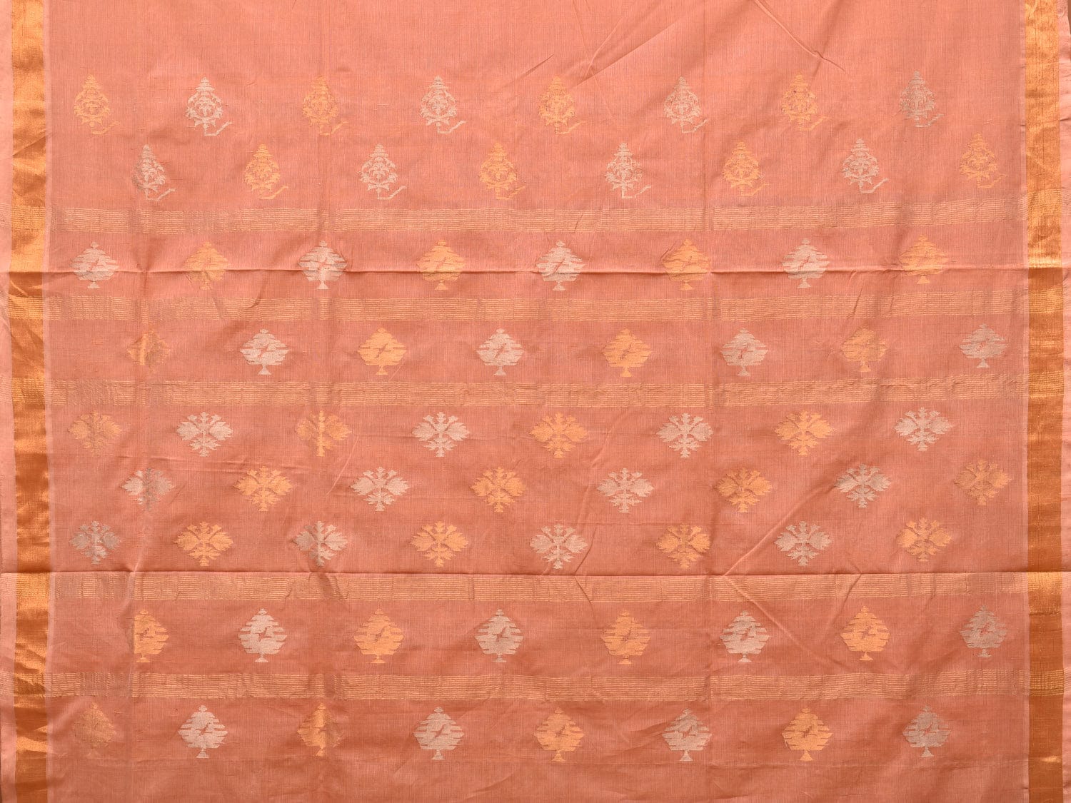Fawn Uppada Cotton Handloom Saree with Assorted Pallu Design - Global Threads - Distacart