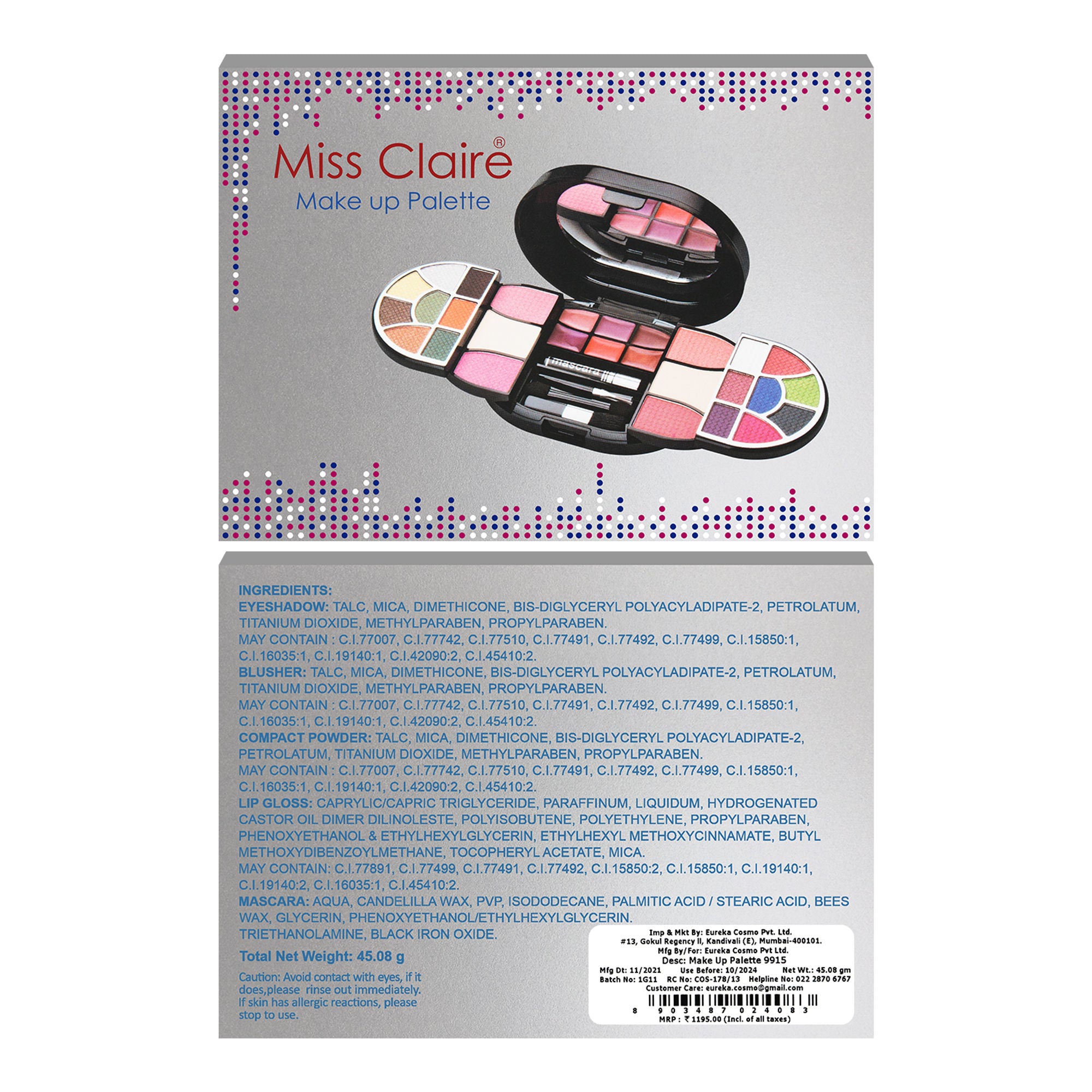 Miss Claire Makeup Palette 9915