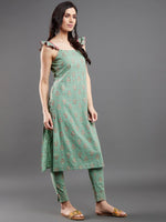 Thumbnail for Aks Ethnic Motifs Printed Straight Kurta with Trousers - Distacart