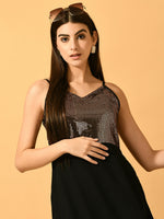 Thumbnail for Myshka Women's Black Empire Party Dress - Distacart