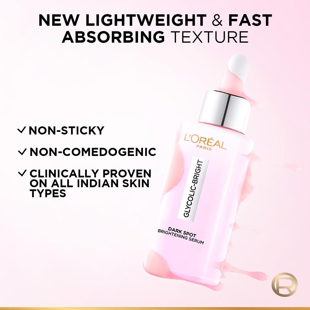 L'Oreal Paris Glycolic Bright 8% [Melasyl + Niacinamide] Face Serum For Brightening Dark Spots - Distacart