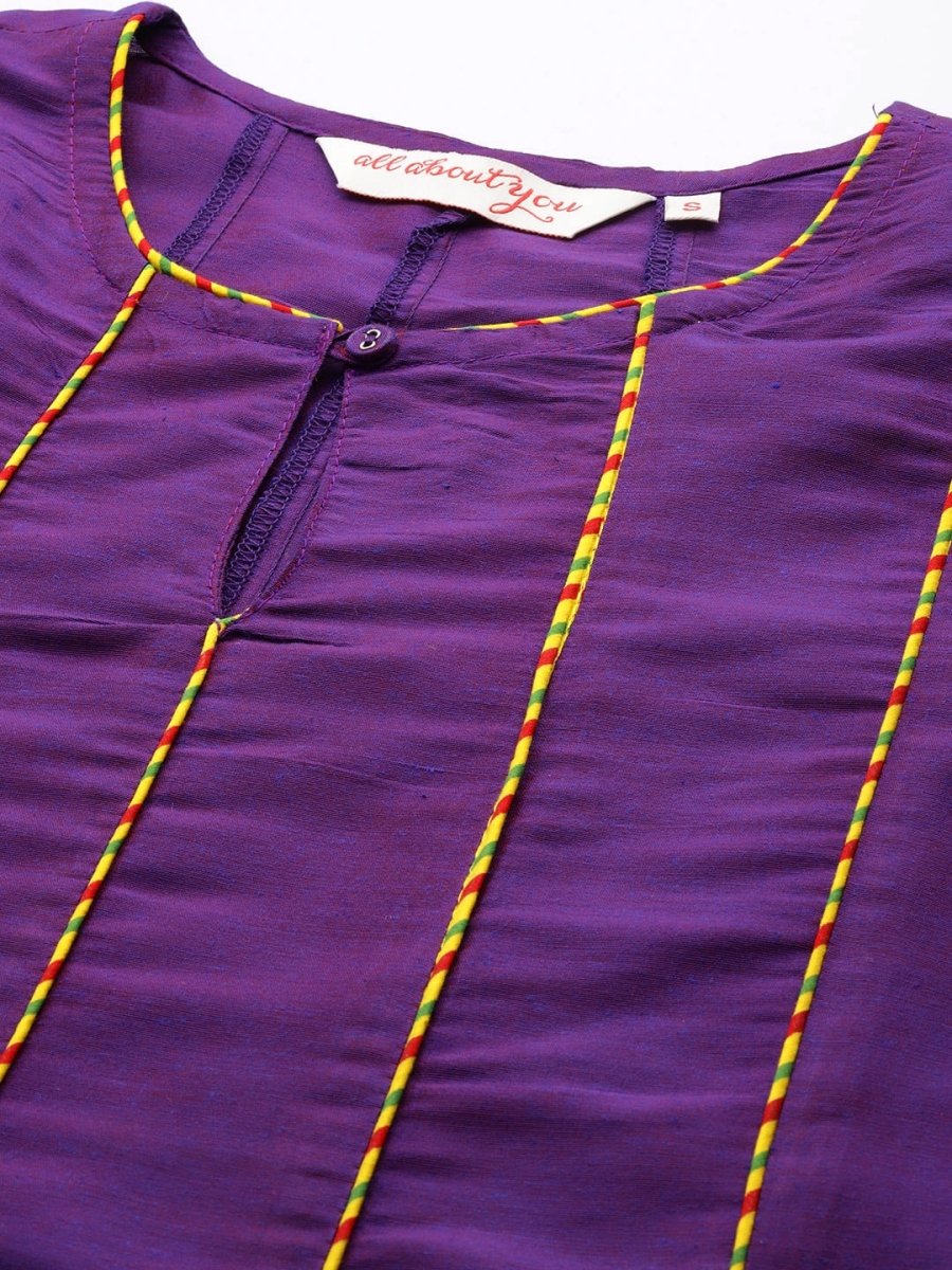 All About You Women Keyhole Neck A-Line Kurta & Dupatta - Distacart