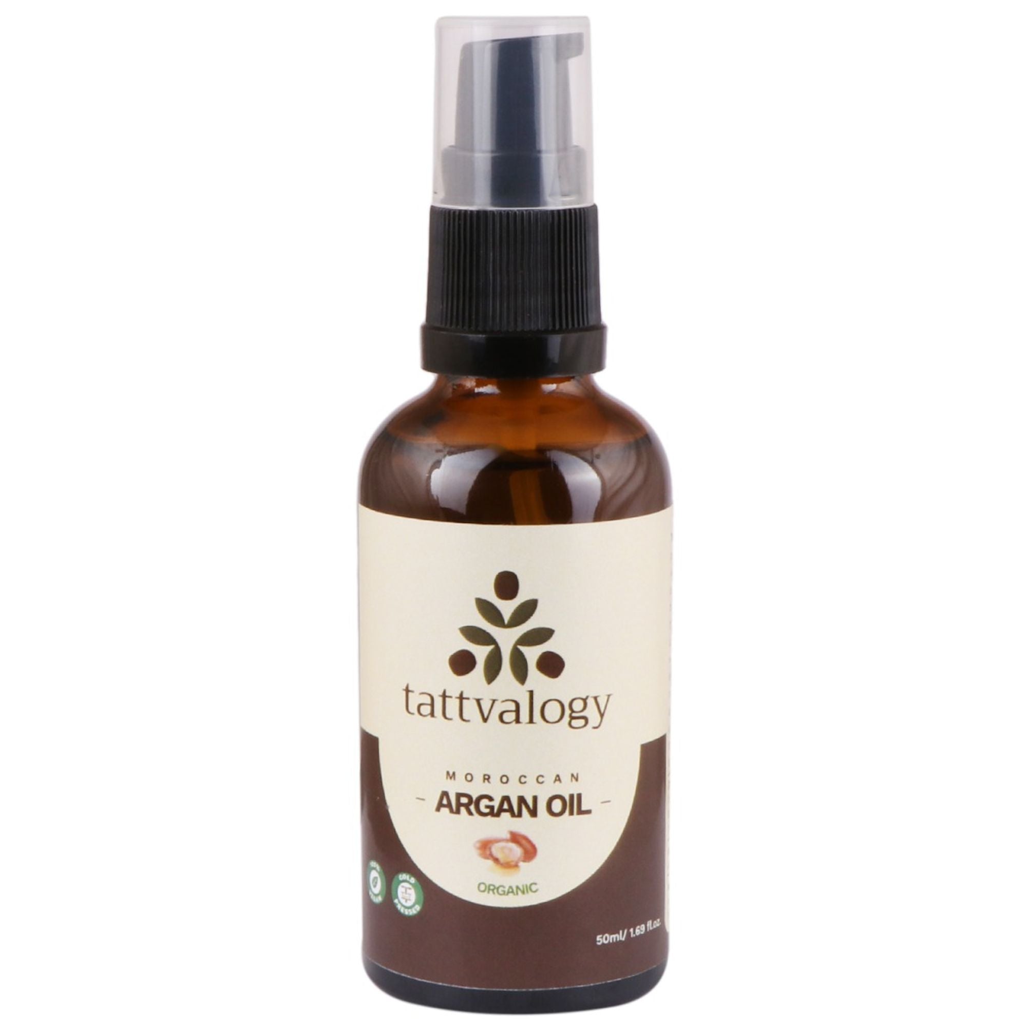 Tattvalogy Moroccan Argan Hair Oil for Haircare, Paraben & Sulphate Free In Glass Bottle