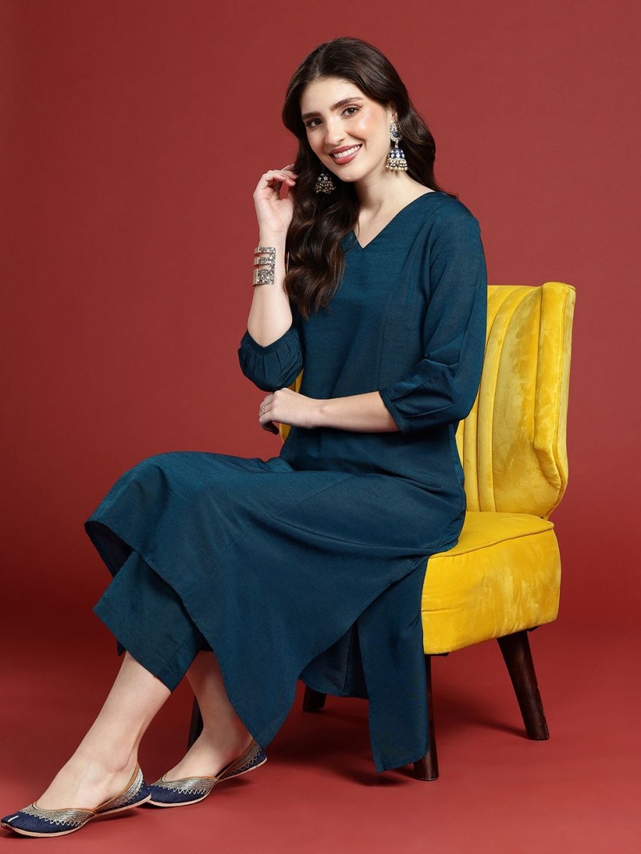 Anouk Panelled Kurta with Trousers - Distacart