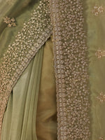 Thumbnail for kasee Floral Zardozi Supernet Designer Saree - Distacart