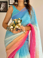 Thumbnail for Anouk Embellished Sequinned Pure Georgette Designer Saree - Distacart