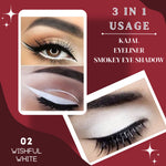 Thumbnail for kinded kind eyes kajal 3 in 1 kohl kajal eye liner smokey eye shadow 02 wishful white