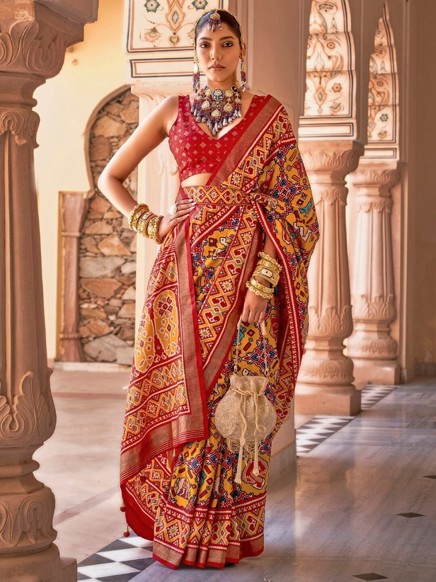 Anouk Ethnic Motifs Woven Design Zari Patola Saree - Distacart
