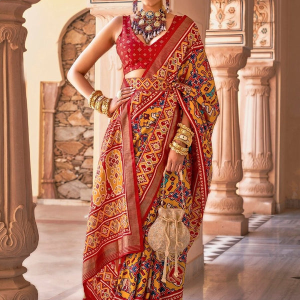 Anouk Ethnic Motifs Woven Design Zari Patola Saree - Distacart
