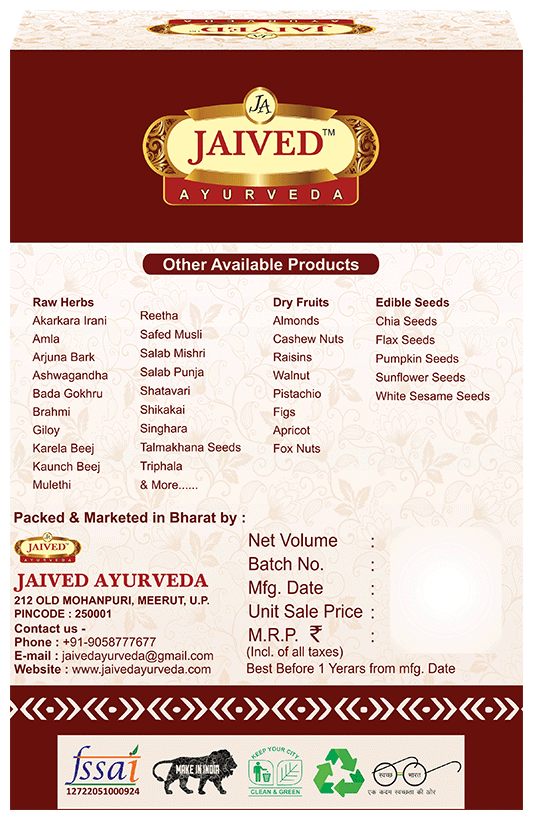 Jaived Ayurveda Akarkara Irani | Boosts Vitality, Enhances Stamina