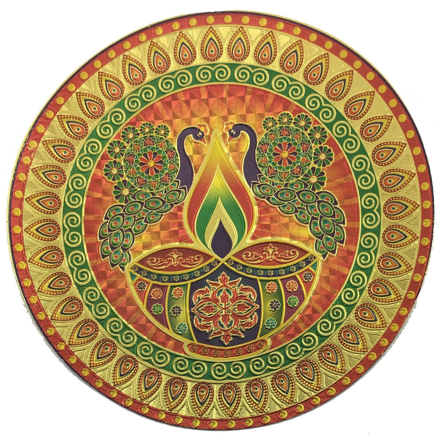 Stickerbazaar Micro Golden Embossing Rangoli Stickers - Distacart