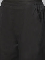 Thumbnail for ADA Women Black & Pink Chikankari Embroidered Sustainable Handloom Kurta with Trousers - Distacart