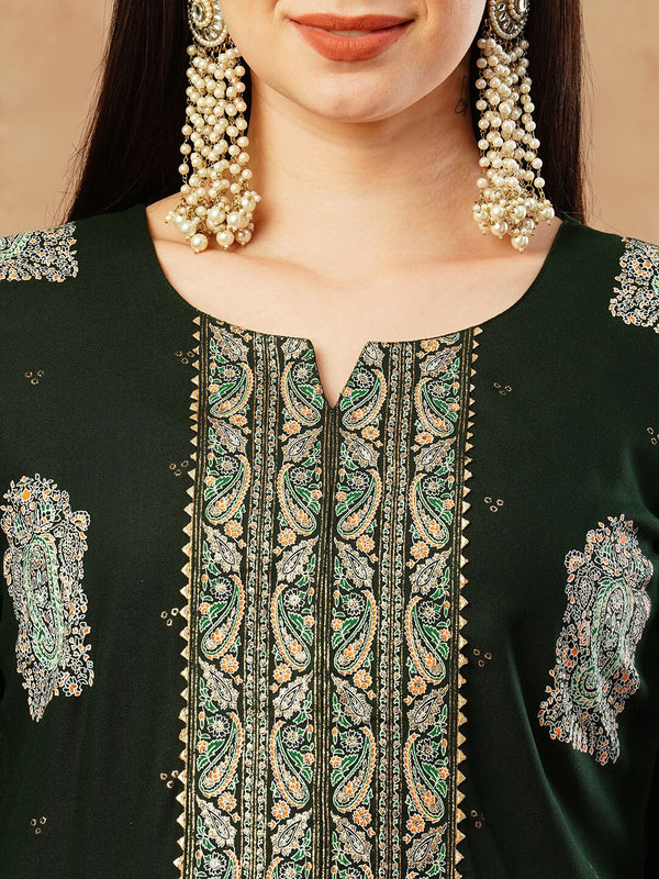 Kalini Ethnic Motifs Printed Straight Kurta with Trousers & With Dupatta - Distacart