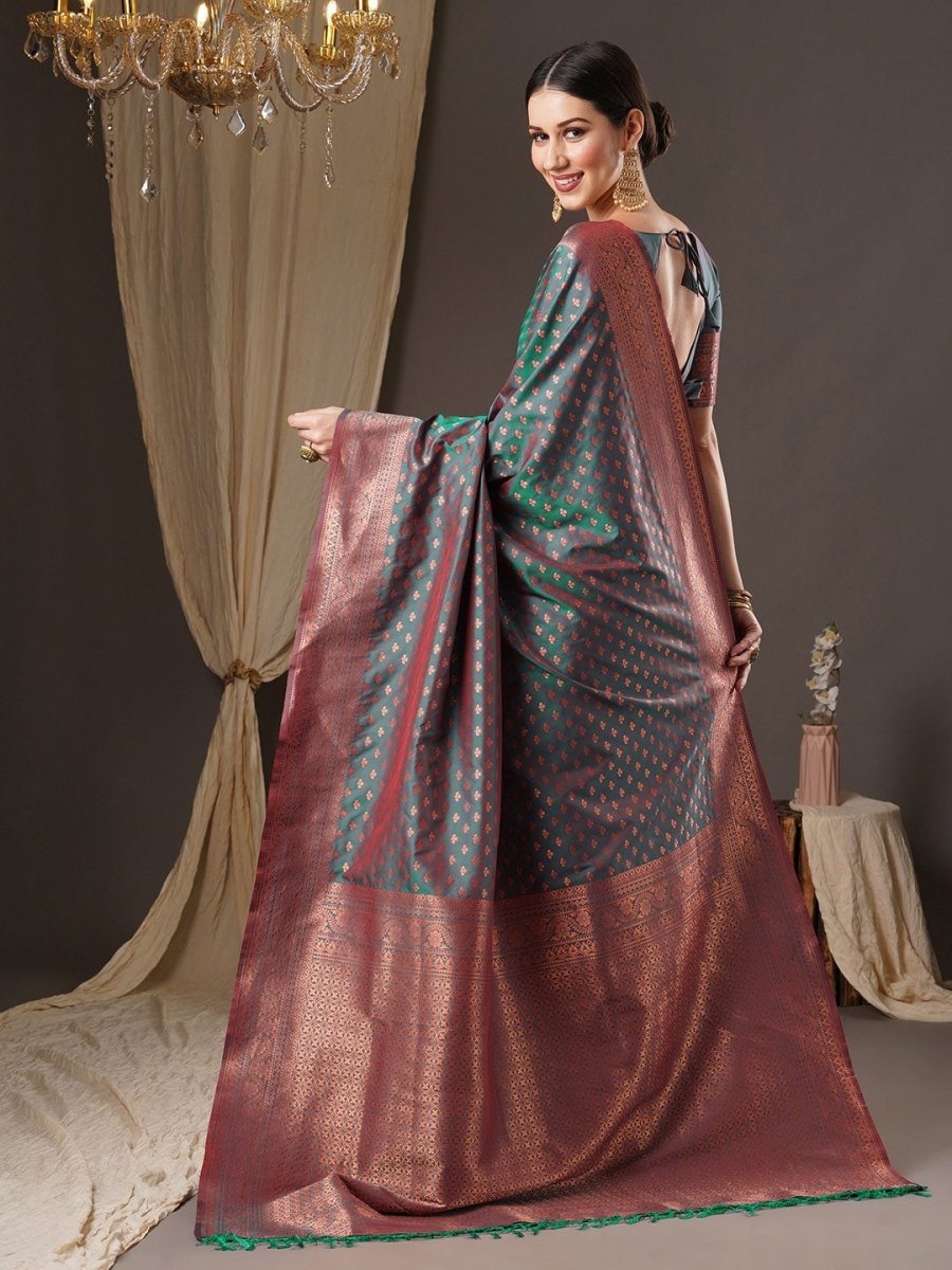 Anouk Floral Zari Banarasi Saree - Distacart