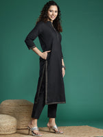 Thumbnail for Sangria Pure Cotton Kurta with Trousers - Distacart