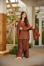 Thumbnail for Aayaa Designer Cotton Silk Farshi Salwar Set - Maroon - Dista