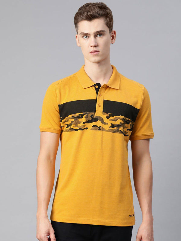 Alcis Men Abstract Printed Polo Collar T-shirt - Distacart