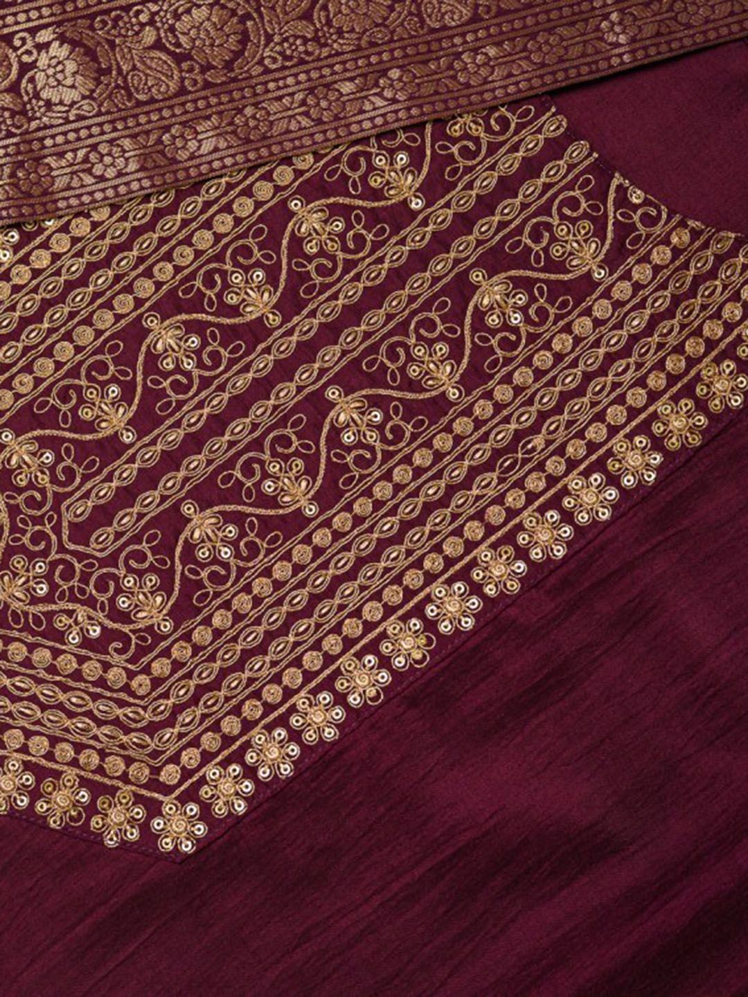 Ode by House of Pataudi Purple Ethnic Motifs Straight Kurta & Trousers With Dupatta - Distacart