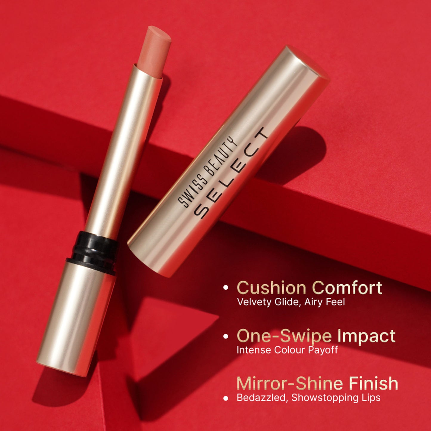 Swiss Beauty Select High On Shine Lipstick - Crimson Addict - Distacart