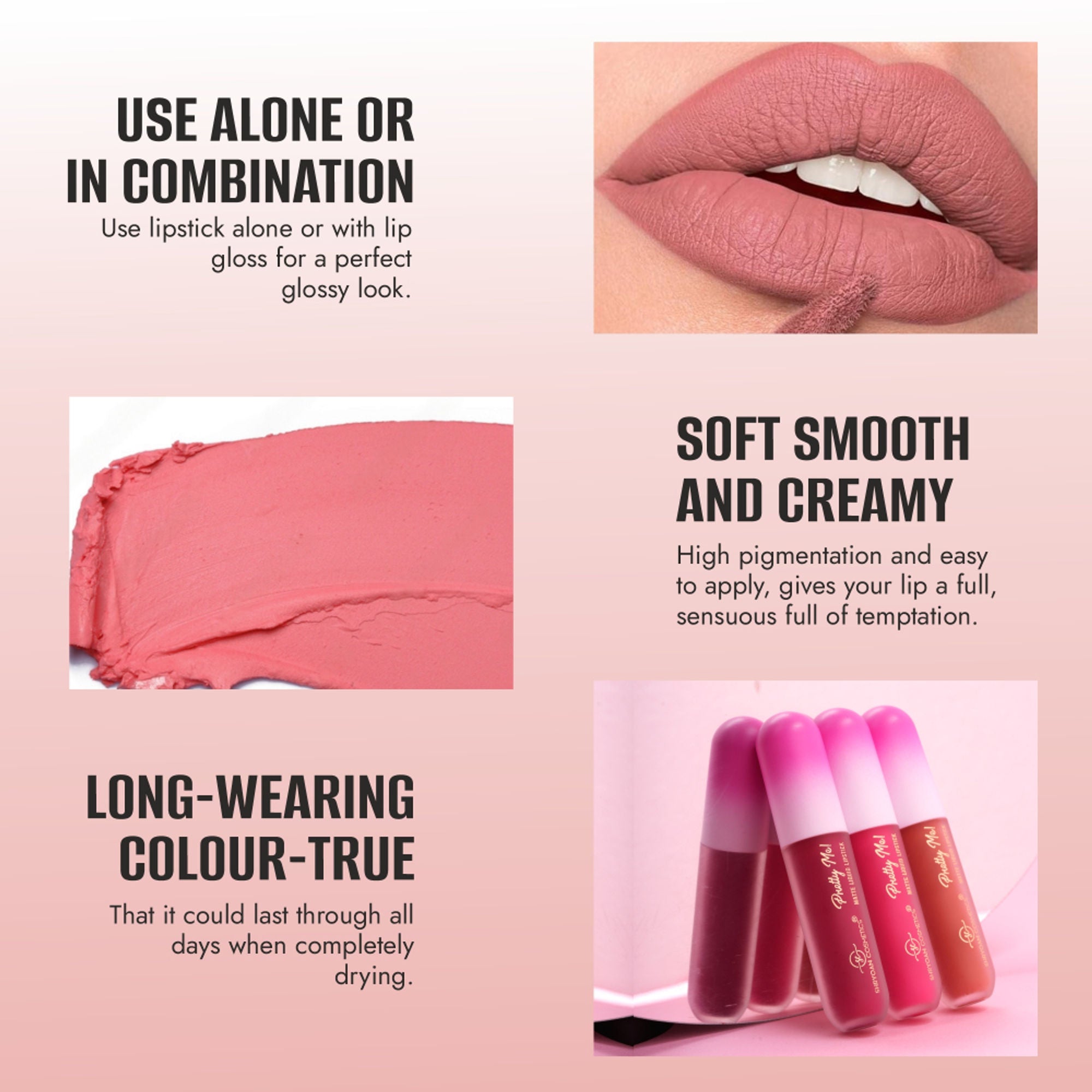 Shryoan Pretty Me! Liquid Matte Lipsticks & Lip Gloss - Brown - Distacart