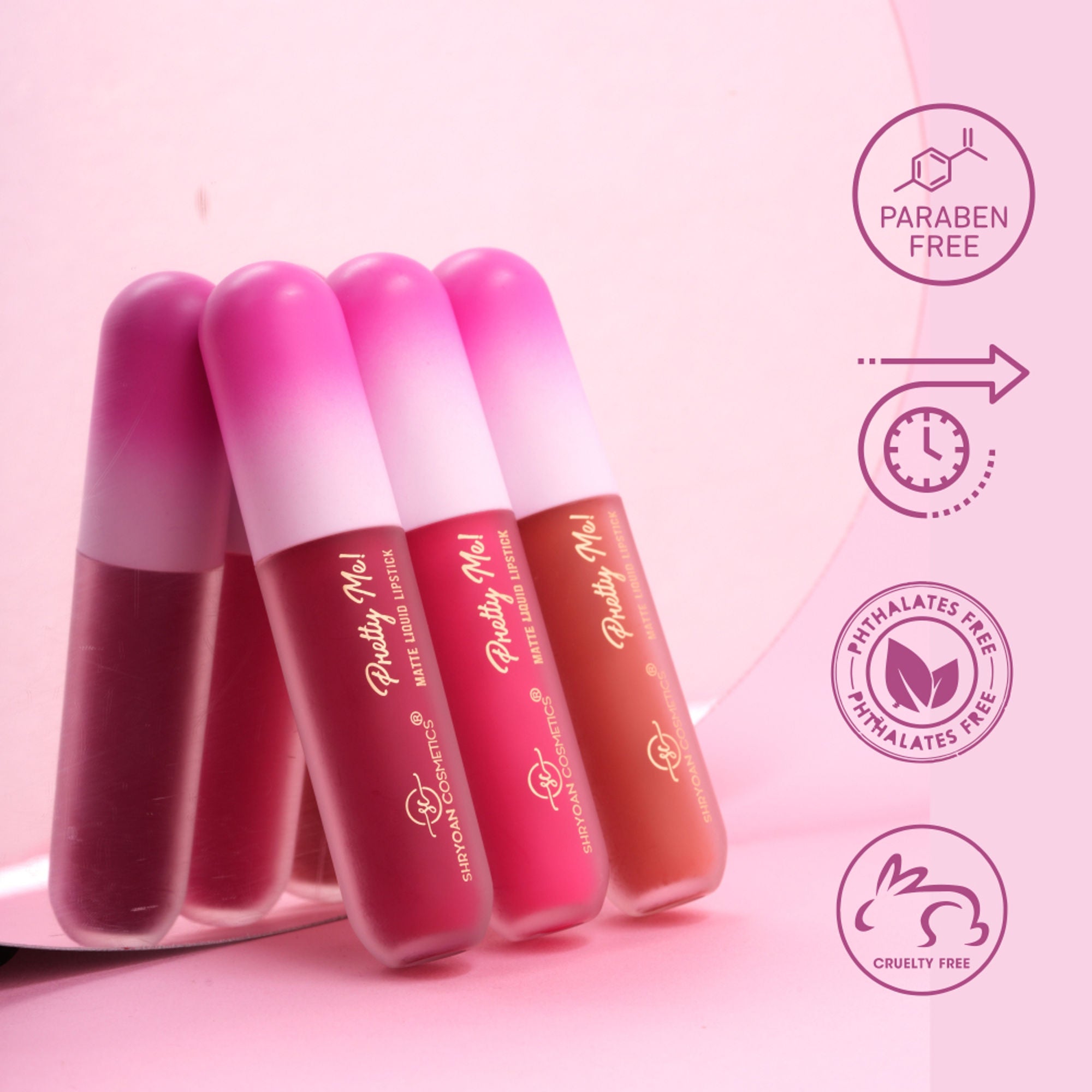 Shryoan Pretty Me! Liquid Matte Lipsticks & Lip Gloss - Red - Distacart
