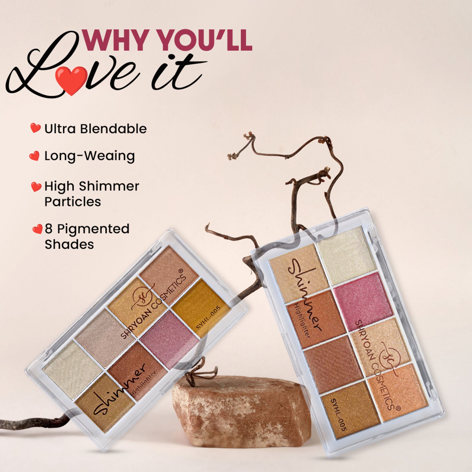 Shryoan Shimmer Highlighter Powder - Multicolored - 2 - Distacart