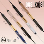 Thumbnail for Shryoan Shimmery Dual Kajal with Sharpener - Black-Brown - Black-blue - Distacart