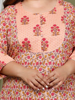 Thumbnail for Swasti Plus Size Floral Printed Pure Cotton Kurta