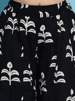 Thumbnail for TAG 7 Floral Block Printed Flared Pure Cotton Ethnic Palazzos