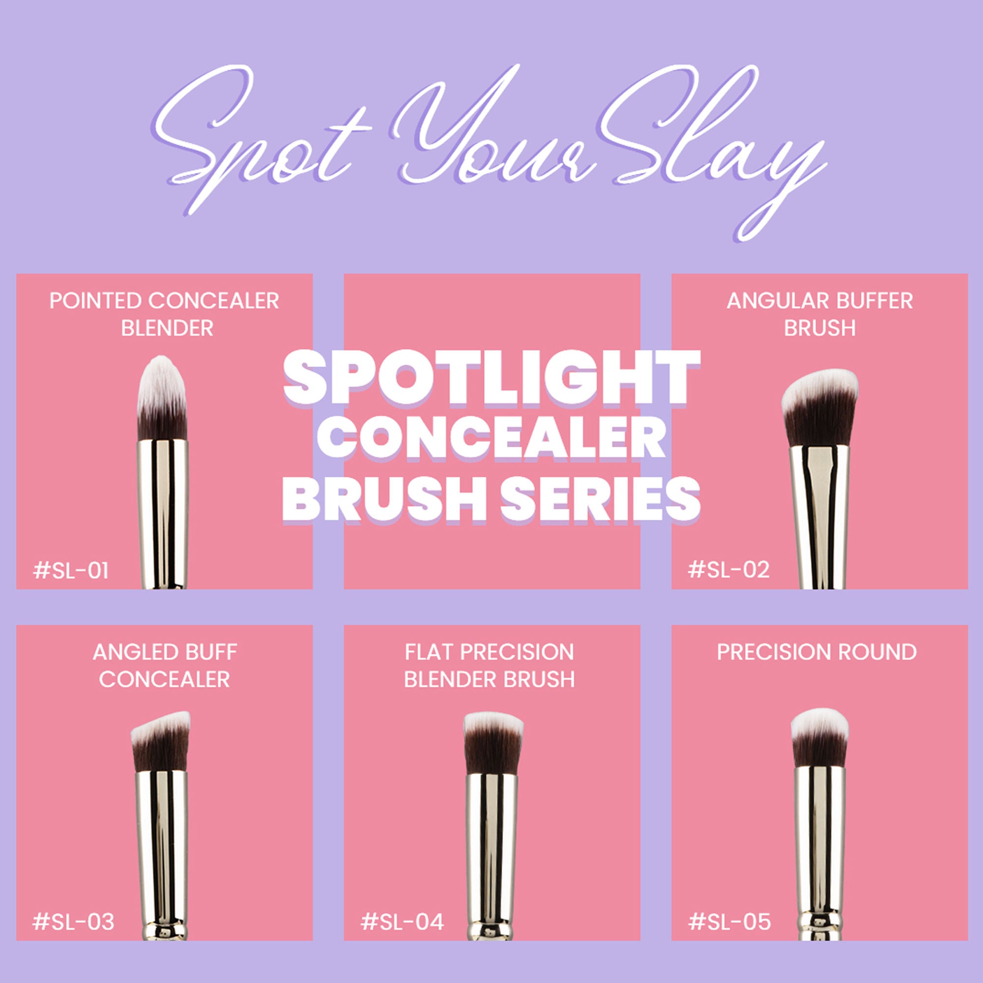 PAC Studio Spotlight Concealer Series (5 Brushes) - Distacart