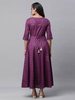 Thumbnail for AURELIA Ethnic Motifs Printed Flared Pure Cotton A-Line Maxi Dress
