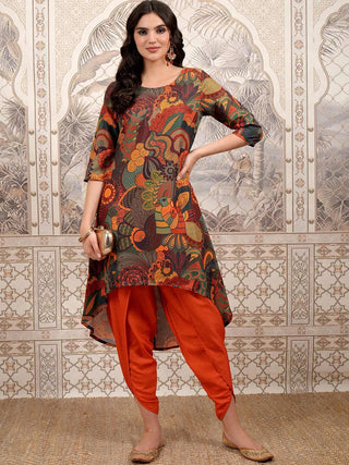 Vishudh Women Floral Printed Regular Kurta with Dhoti Pants - Distacart