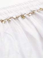 Thumbnail for TAG 7 Women White Solid Flared Palazzos