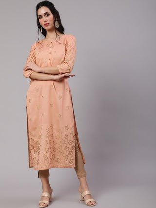 Aks Ethnic Motifs Printed Chanderi Silk Straight Kurta - Distacart