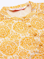Thumbnail for All About You Women Gold-Toned & White Printed Kurta - Distacart