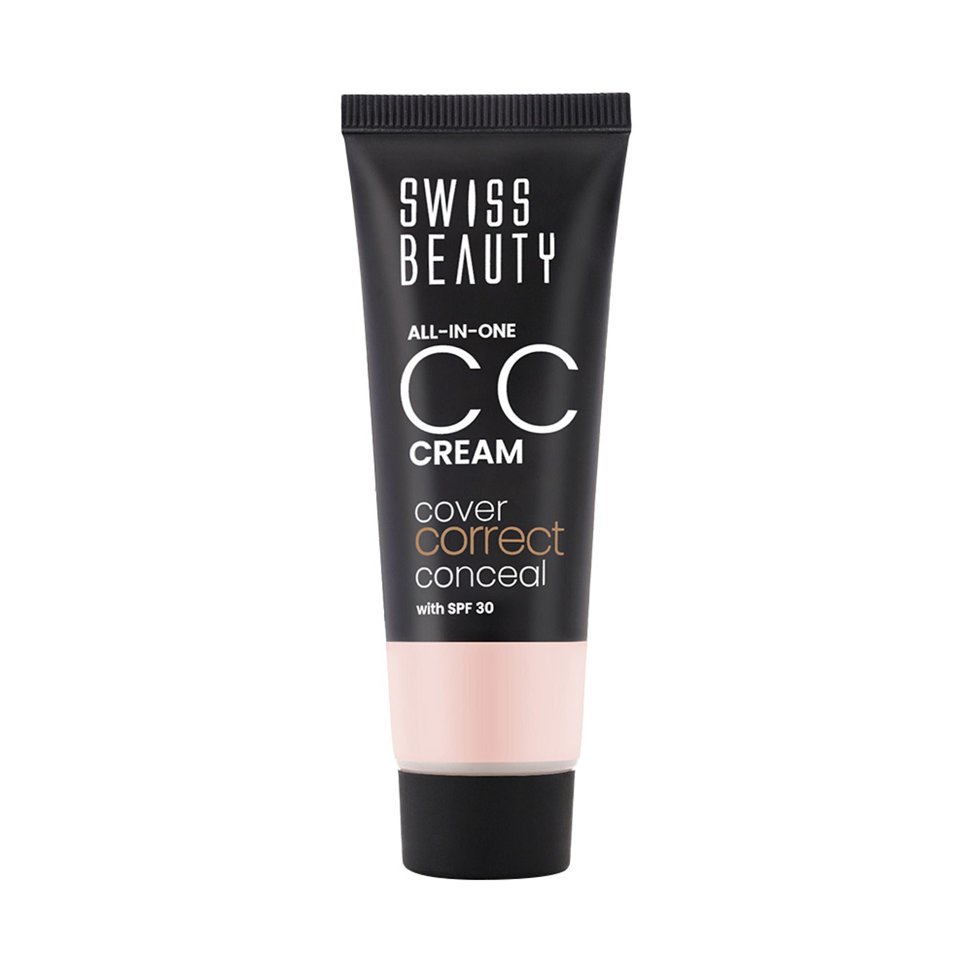 Swiss Beauty All-In-One CC Cream Cover Correct & Conceal - 02 Soft Ivory - Distacart