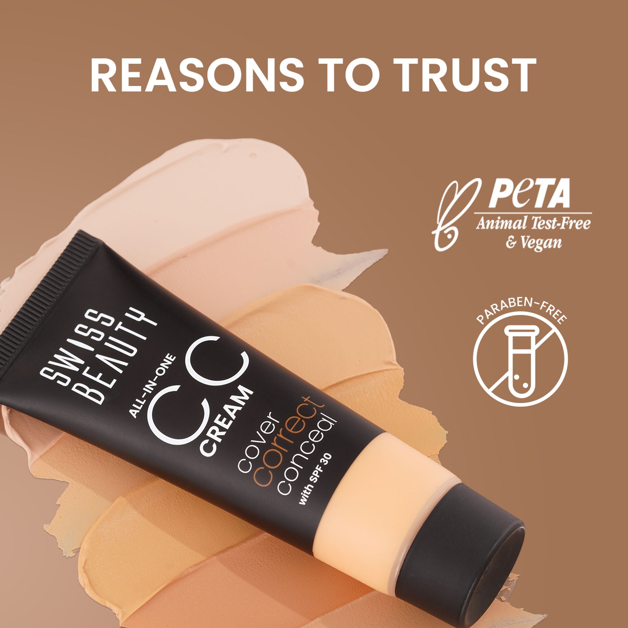 Swiss Beauty All-In-One CC Cream Cover Correct & Conceal - 05 Sand Beige - Distacart