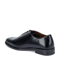 Thumbnail for LOUIS STITCH Men Jet Black Formal Wholecut Lace-Up Derby Shoes
