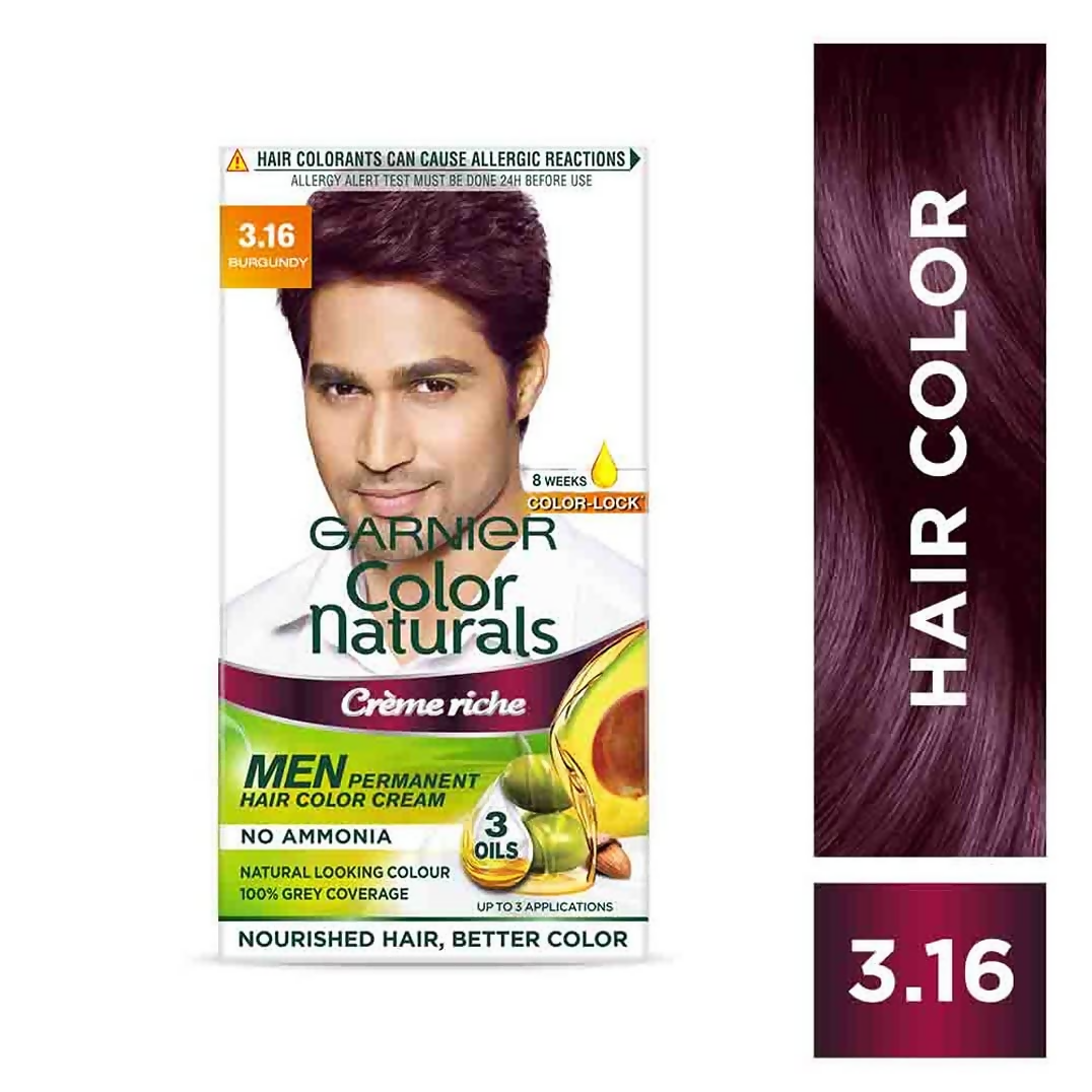 Garnier Color Naturals Creme Riche Men Hair Color - Shade 3.16 Burgundy - Distacart