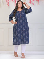 Thumbnail for Swasti Plus Size Floral Printed Cotton Kurta