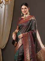 Thumbnail for Anouk Floral Zari Banarasi Saree - Distacart