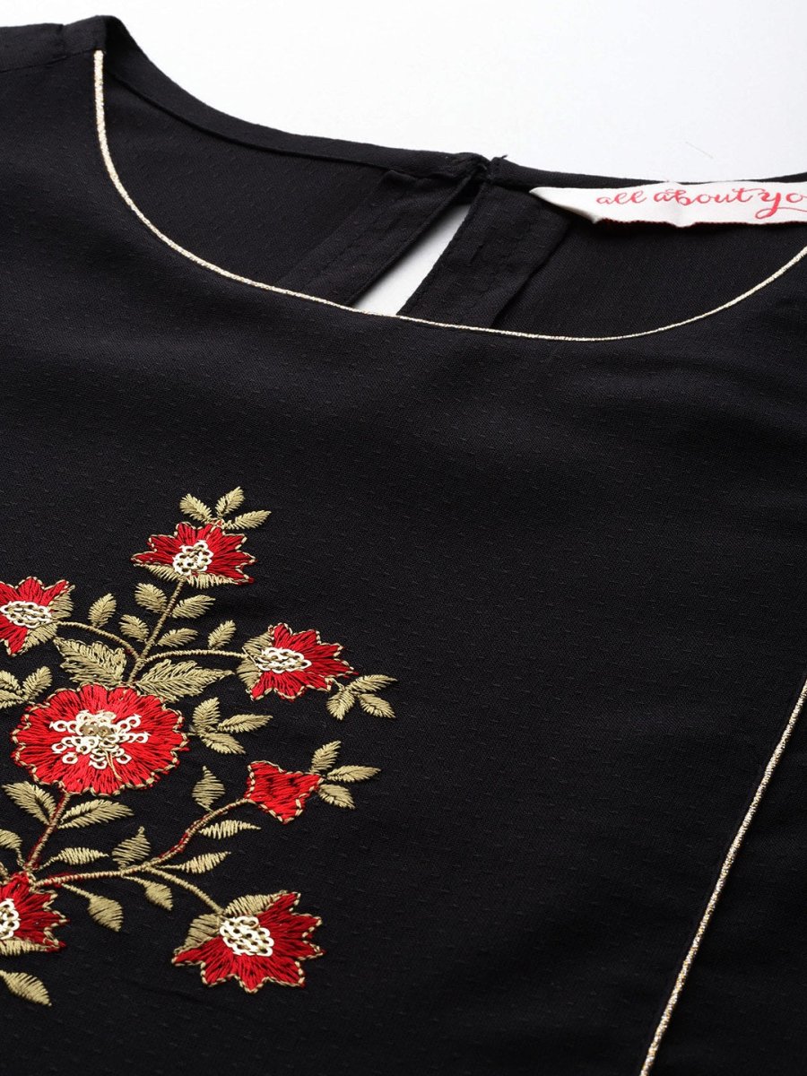 All About You Women Floral Embroidered Kurta - Distacart