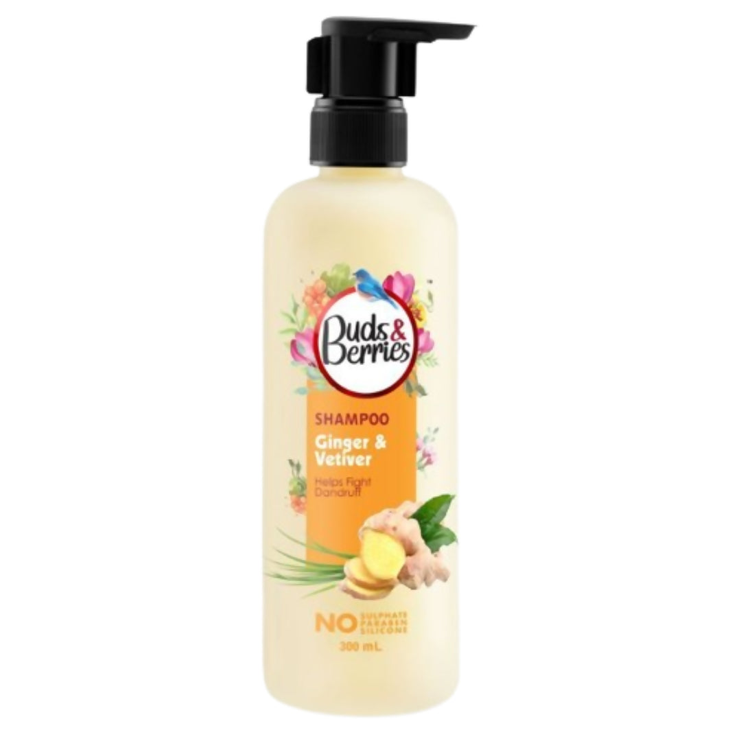 Buds & Berries Ginger & Vetiver Anti Dandruff Shampoo - Distacart