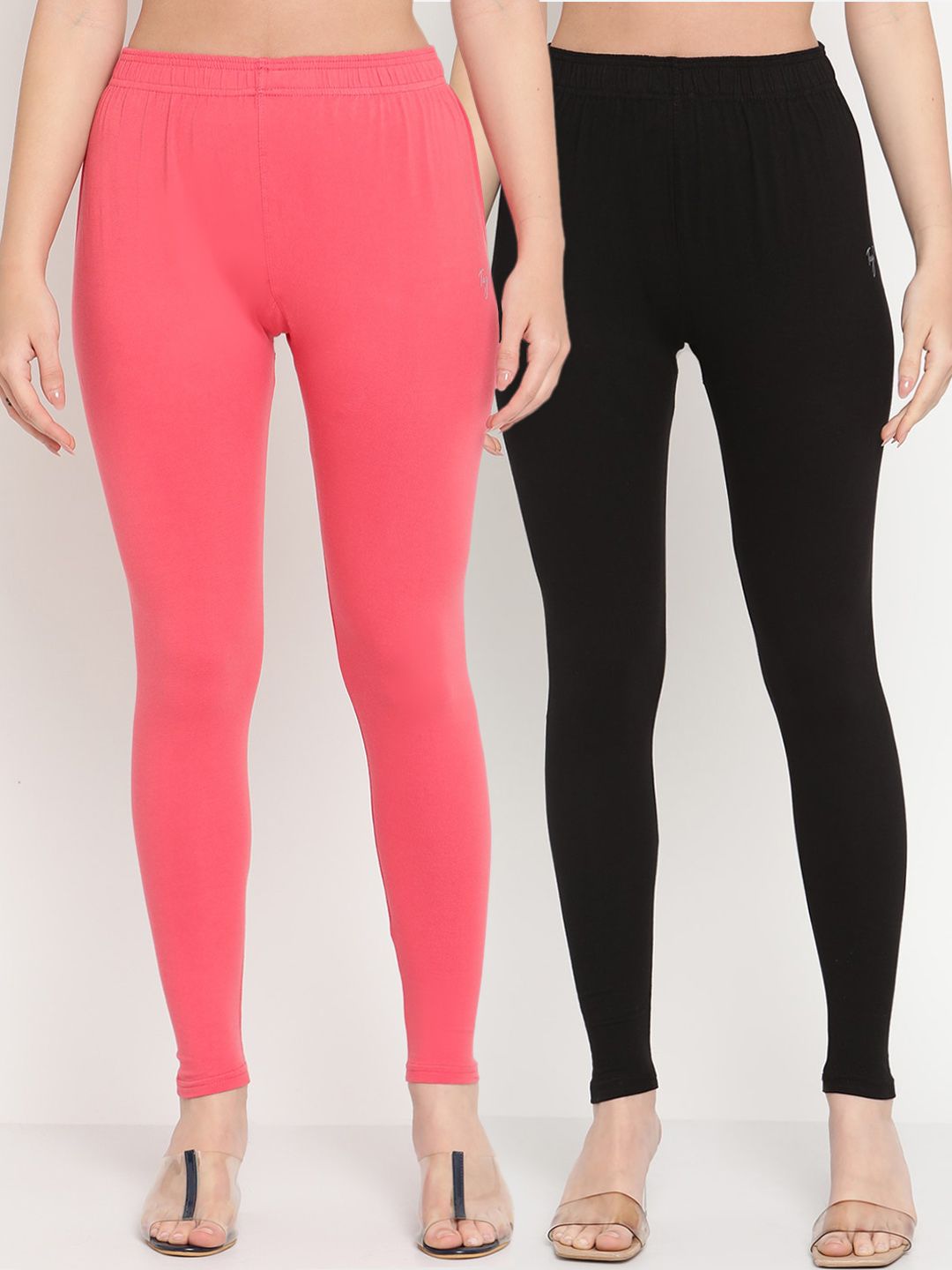 TAG 7 Women Pack Of 2 Solid Ankle-Length Leggings - Distacart