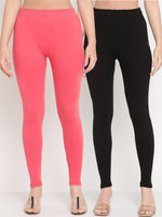 Thumbnail for TAG 7 Women Pack Of 2 Solid Ankle-Length Leggings - Distacart
