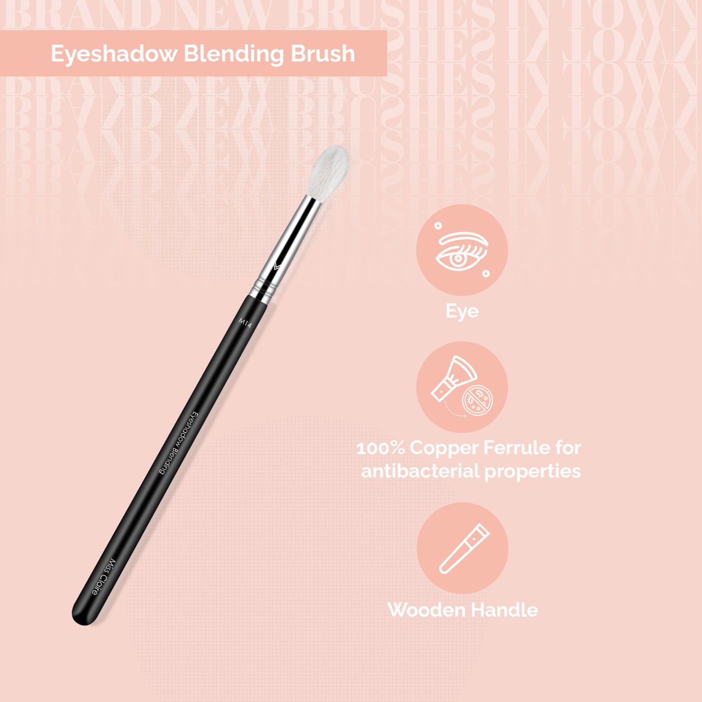 Miss Claire M14 - Eyeshadow Blending Brush - Chrome - Distacart