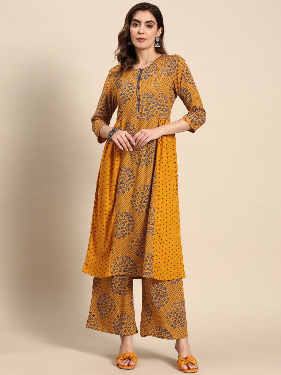 All About You Women Printed Regular Kurta with Palazzos - Distacart