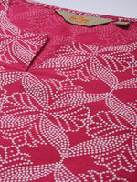Thumbnail for Anouk Women Pink Bandhani Printed Pure Cotton Kurta with Trousers - Distacart