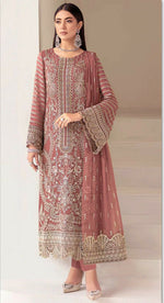 Thumbnail for Anaita Brown Faux Georgette Suit With Embroidery Sequence & Khatli Work - Distacart